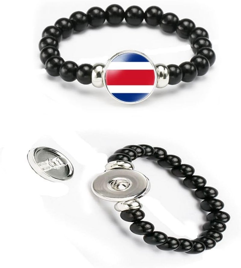 vmcoatdu National Flag Bracelet Elastic Rope Beaded Bracelet Support Your Country Travel Souvenir Gifts for Men Women - Image 4
